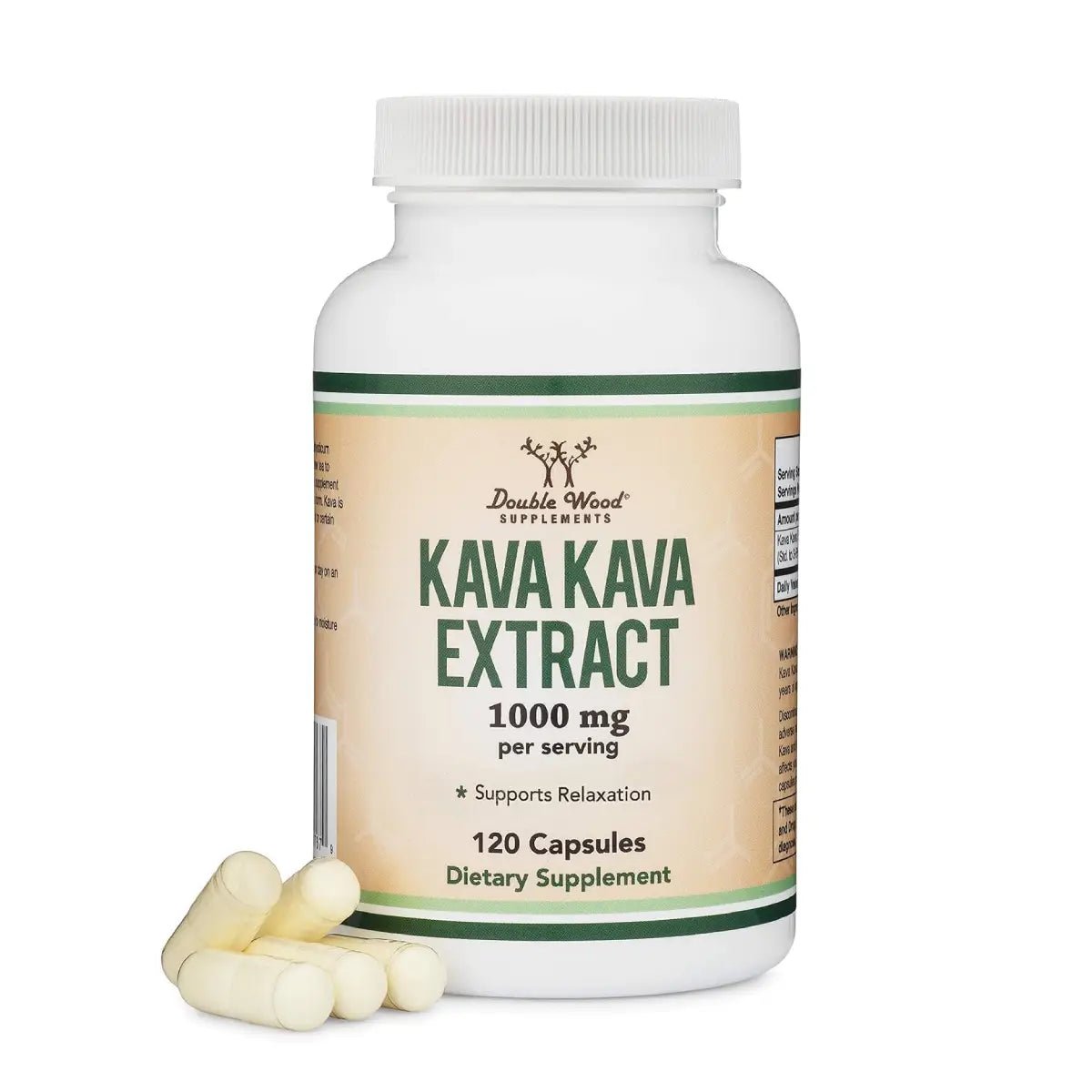 Double Wood Kava Kava Extracto 1000 Mg 120 Cápsulas - Hi Vitamins