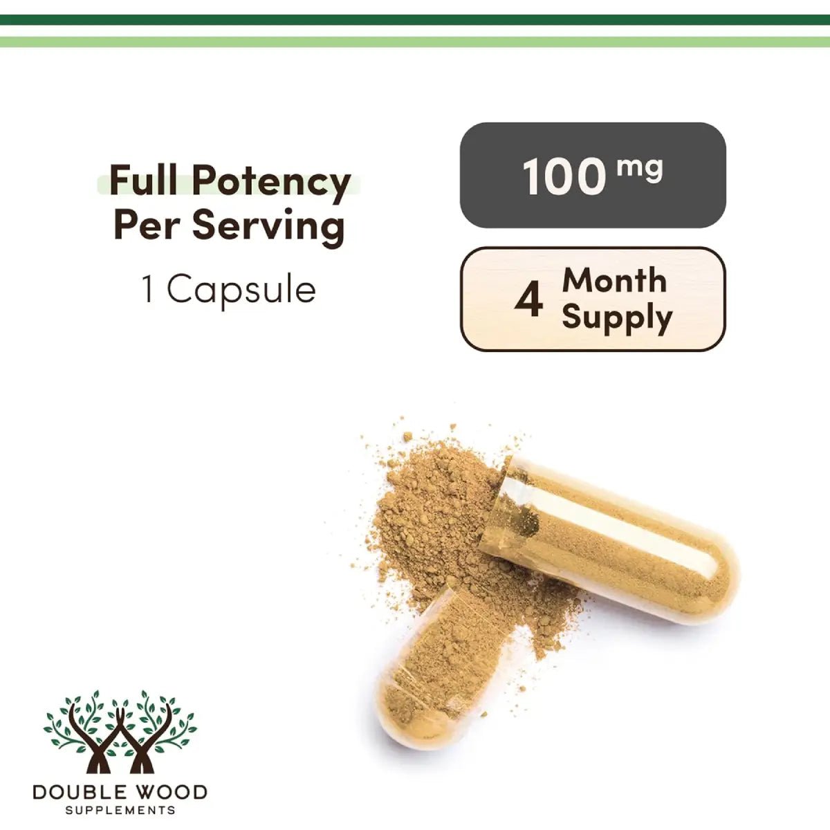 Double Wood LJ 100 Tongkat Ali 100 Mg 120 Cápsulas - Hi Vitamins