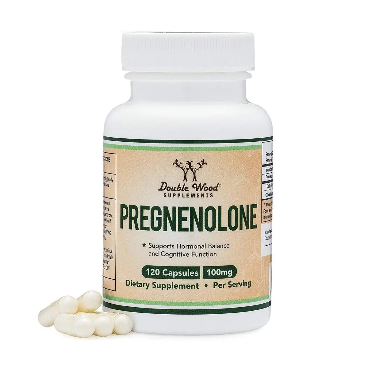 Double Wood Pregnenolona 100 Mg 120 Cápsulas - Hi Vitamins