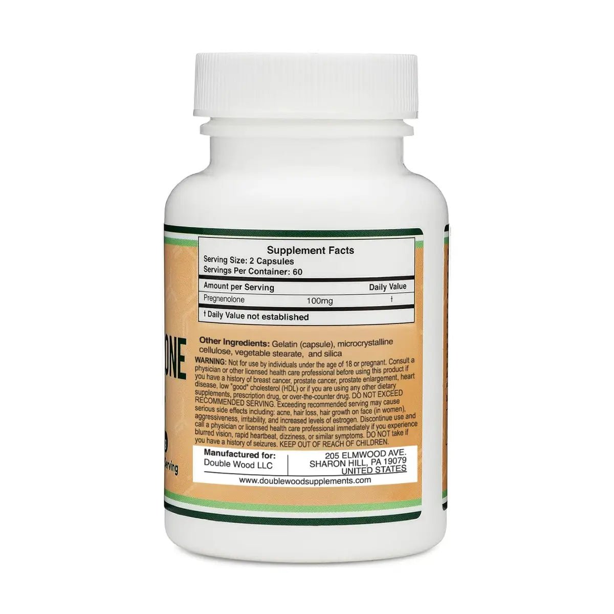 Double Wood Pregnenolona 100 Mg 120 Cápsulas - Hi Vitamins