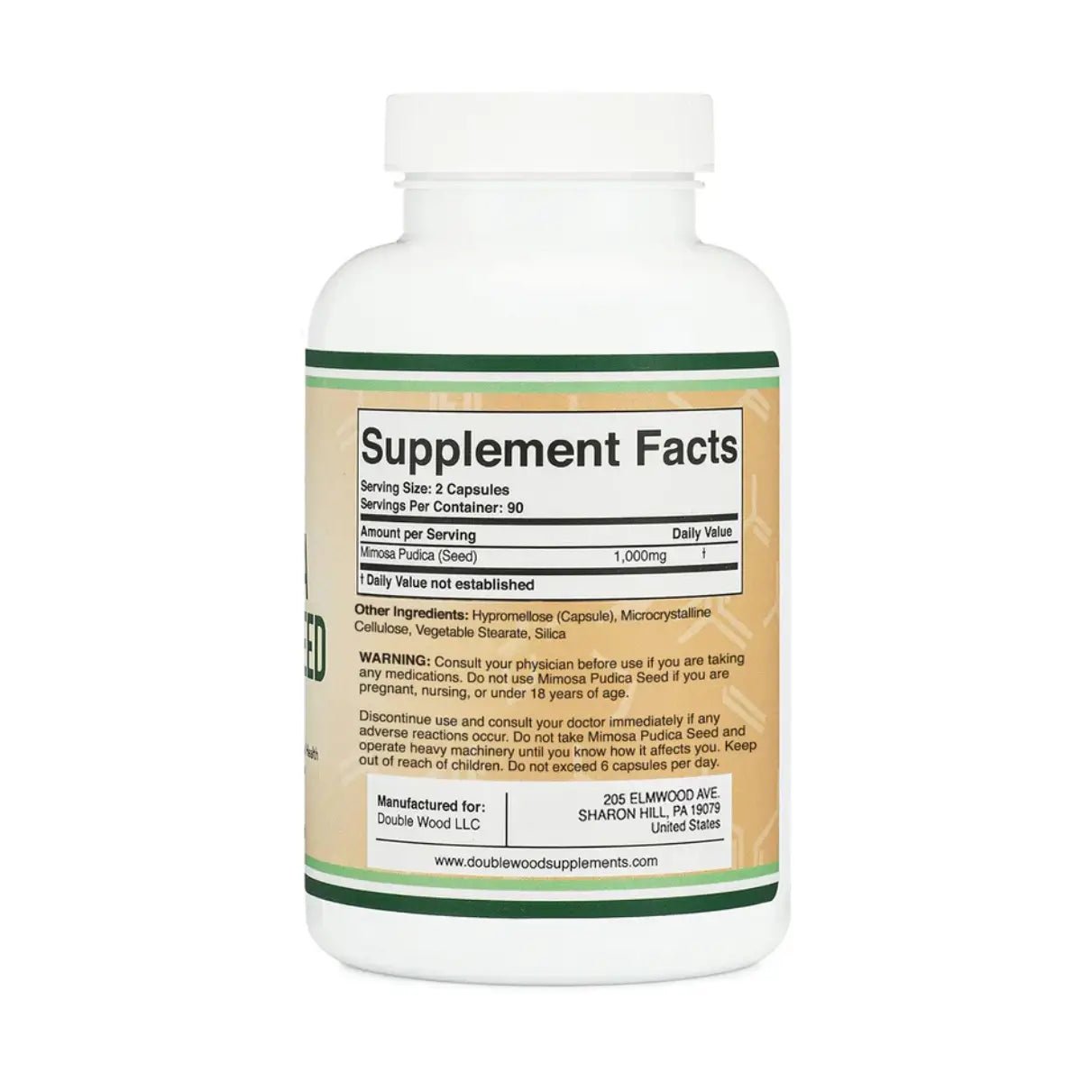 Double Wood Semilla de Mimosa Pudica 1000 Mg 180 Cápsulas - Hi Vitamins