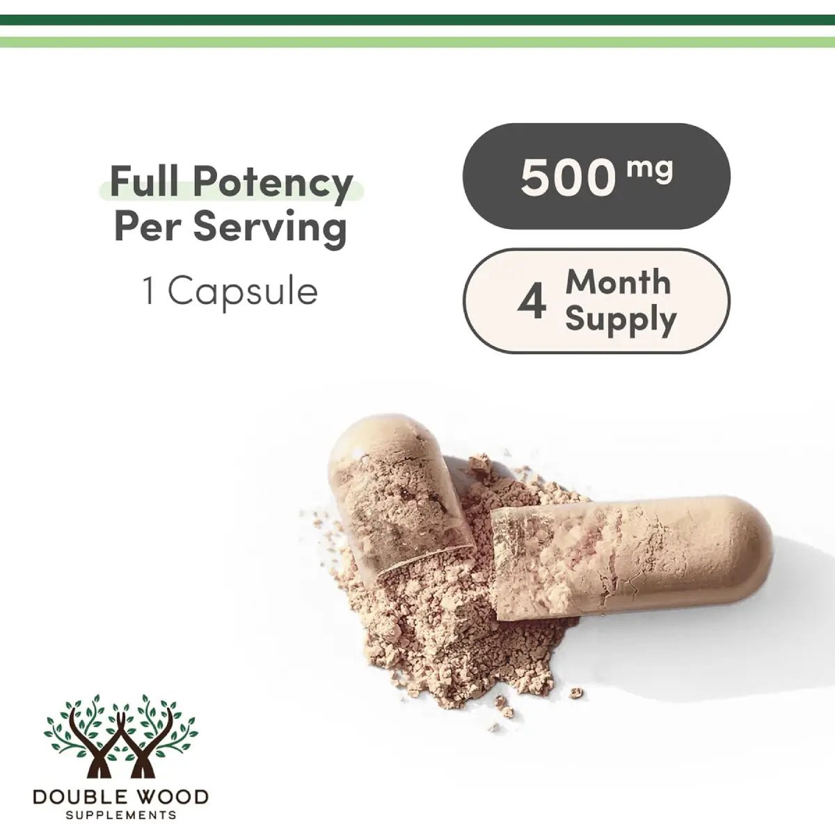 Double Wood TURK 500 | 500 Mg 120 Cápsulas - Hi Vitamins