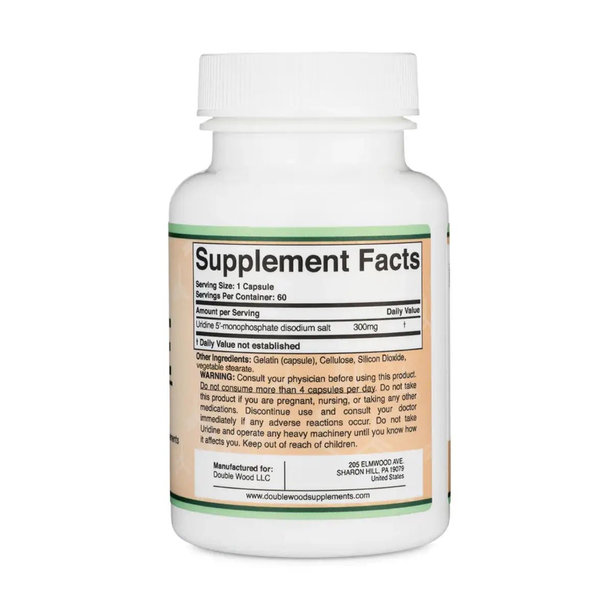 Double Wood Uridine 300 Mg 60 Cápsulas - Hi Vitamins