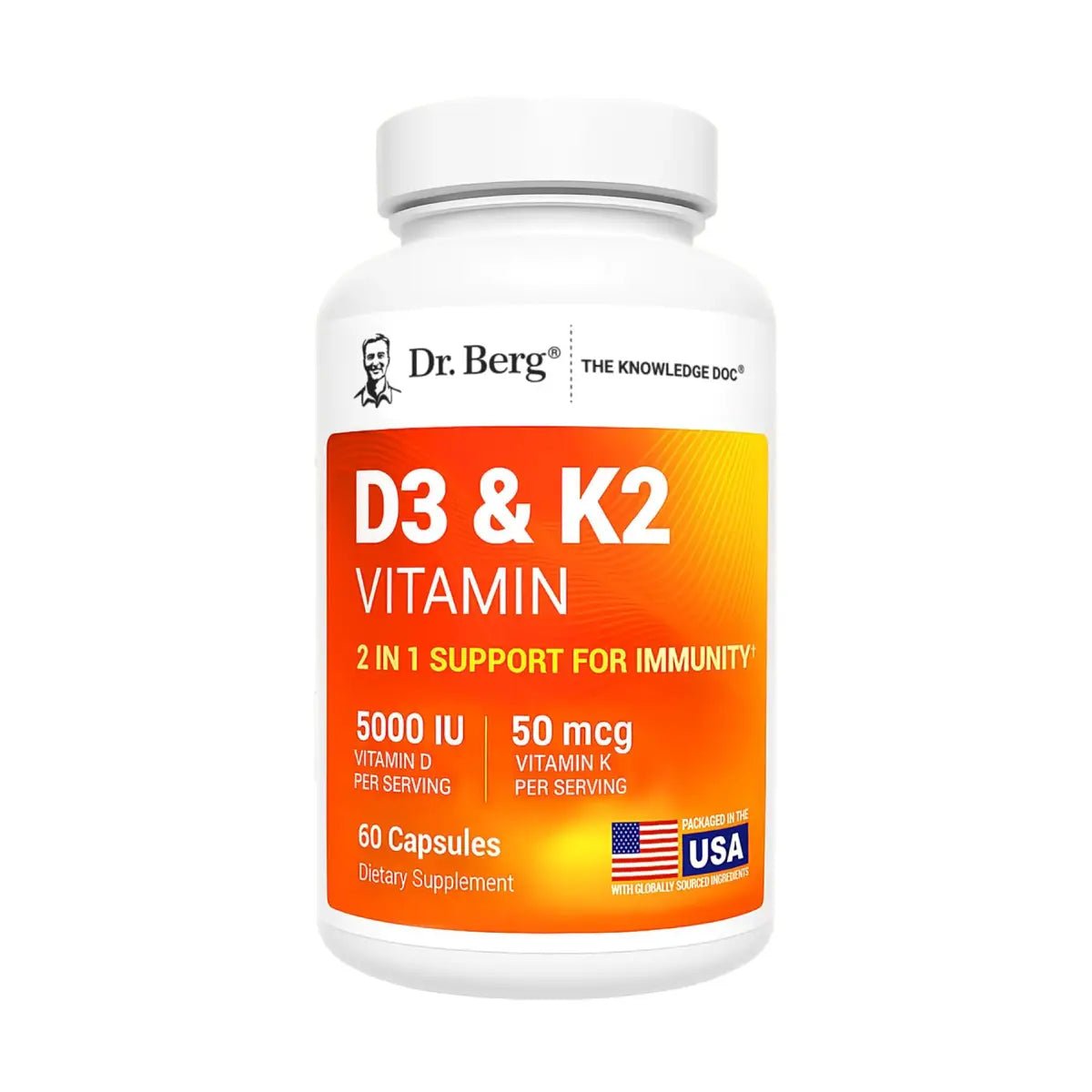 Dr. Berg Vitaminas D3 &amp; K2 120 Cápsulas - Hi Vitamins
