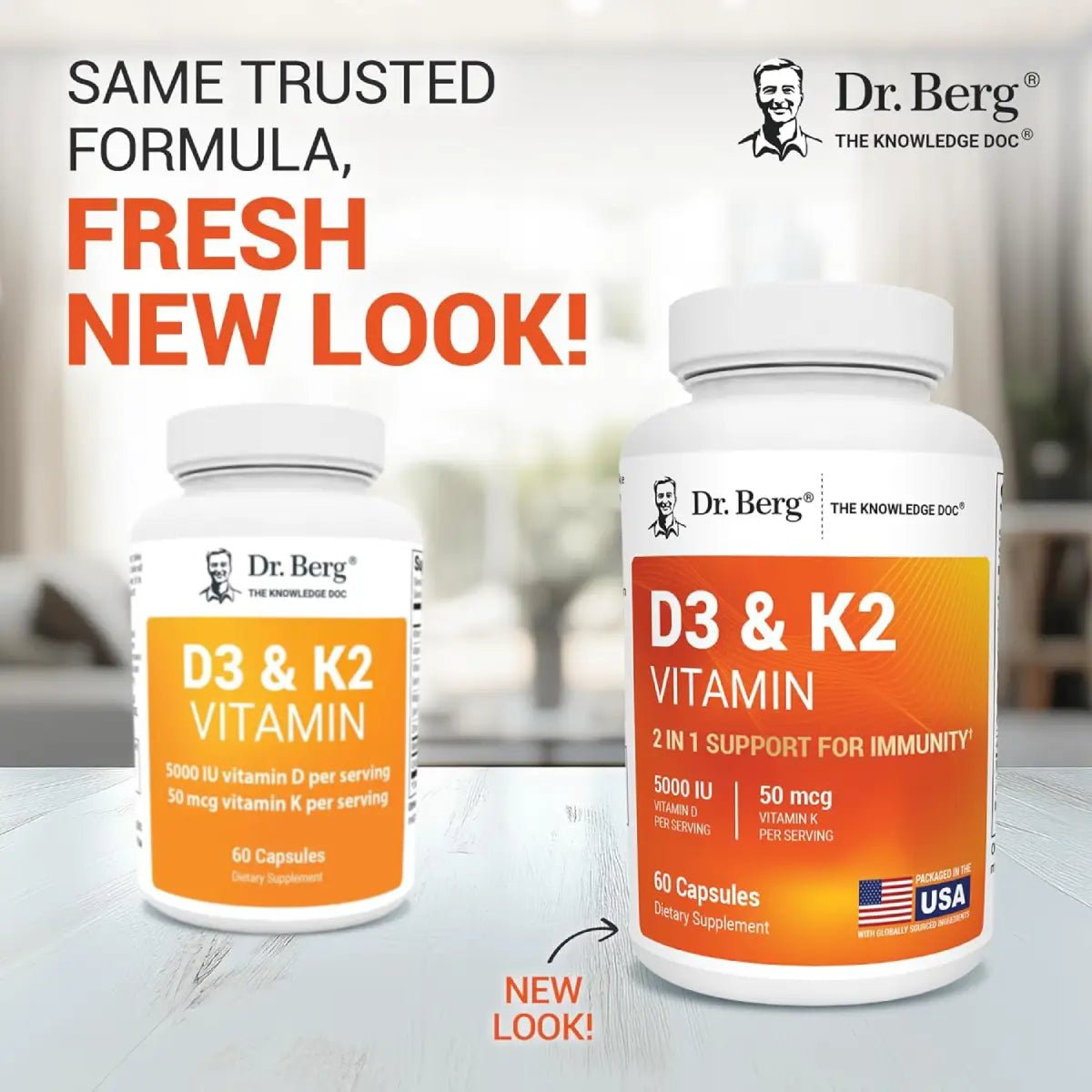 Dr. Berg Vitaminas D3 & K2 120 Cápsulas - Hi Vitamins