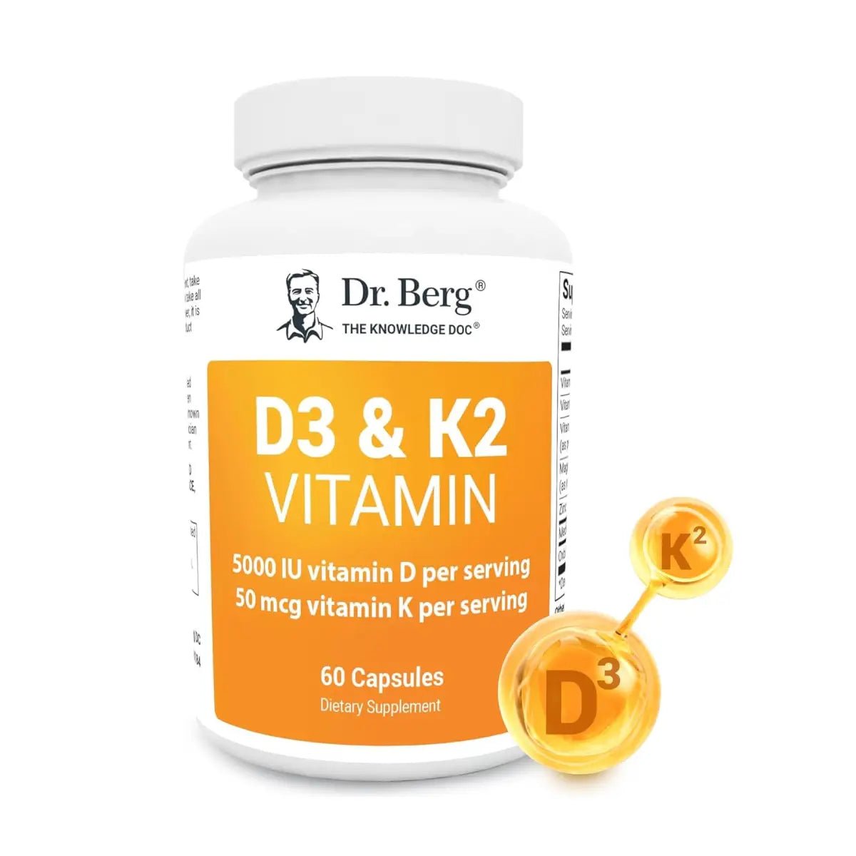 Dr. Berg Vitaminas D3 & K2 60 Cápsulas - Hi Vitamins
