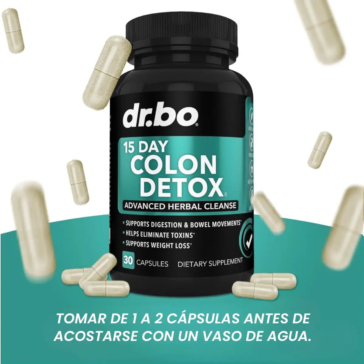 Dr. Bo Limpieza de Colon 15 Dias 30 cápsulas Fibra y Probióticos - Hi Vitamins