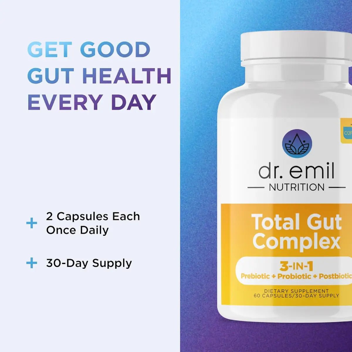 Dr. Emil Total Gut Complex 3 en 160 Cápsulas - Hi Vitamins