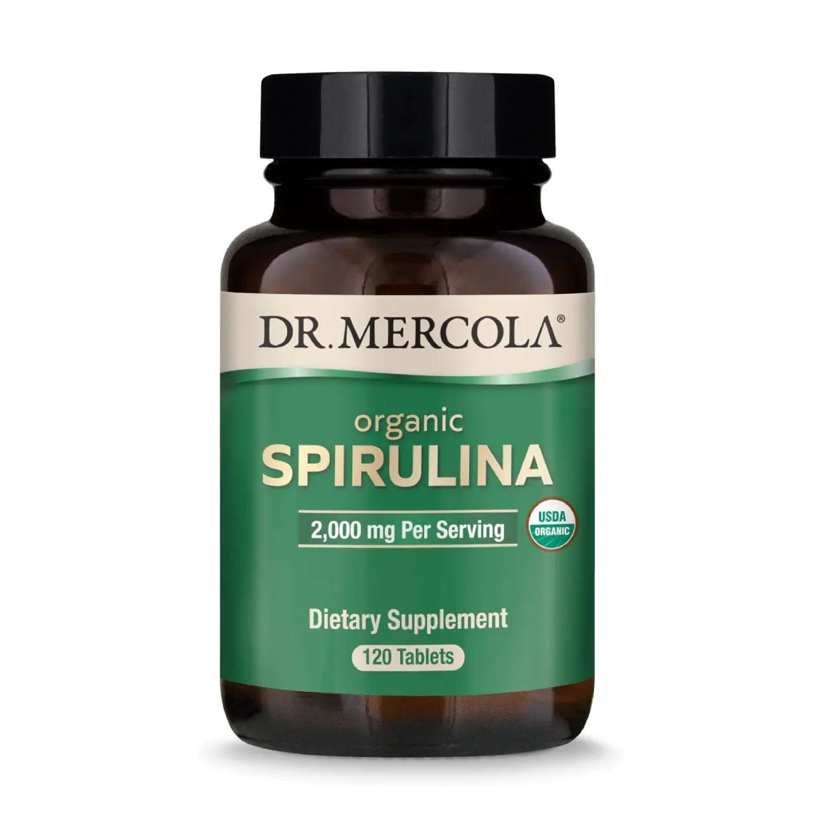 Dr. Mercola Espirulina Orgánica 2,000 mg 120 Tabletas - Hi Vitamins