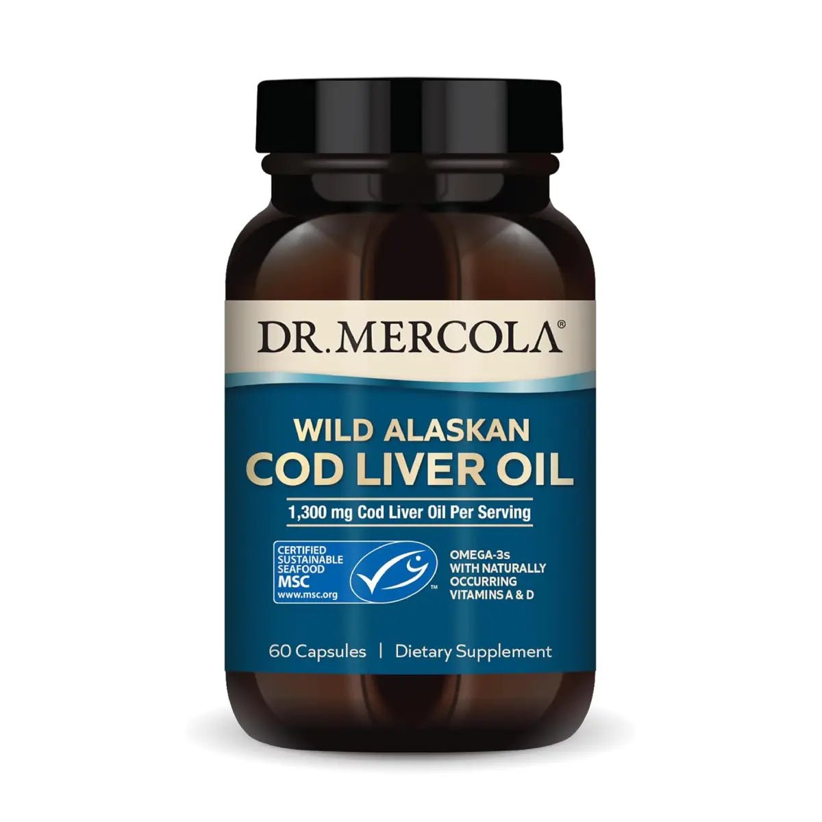 Dr. Mercola Wild Alaskan Cod Liver Oil 60 Cápsulas - Hi Vitamins