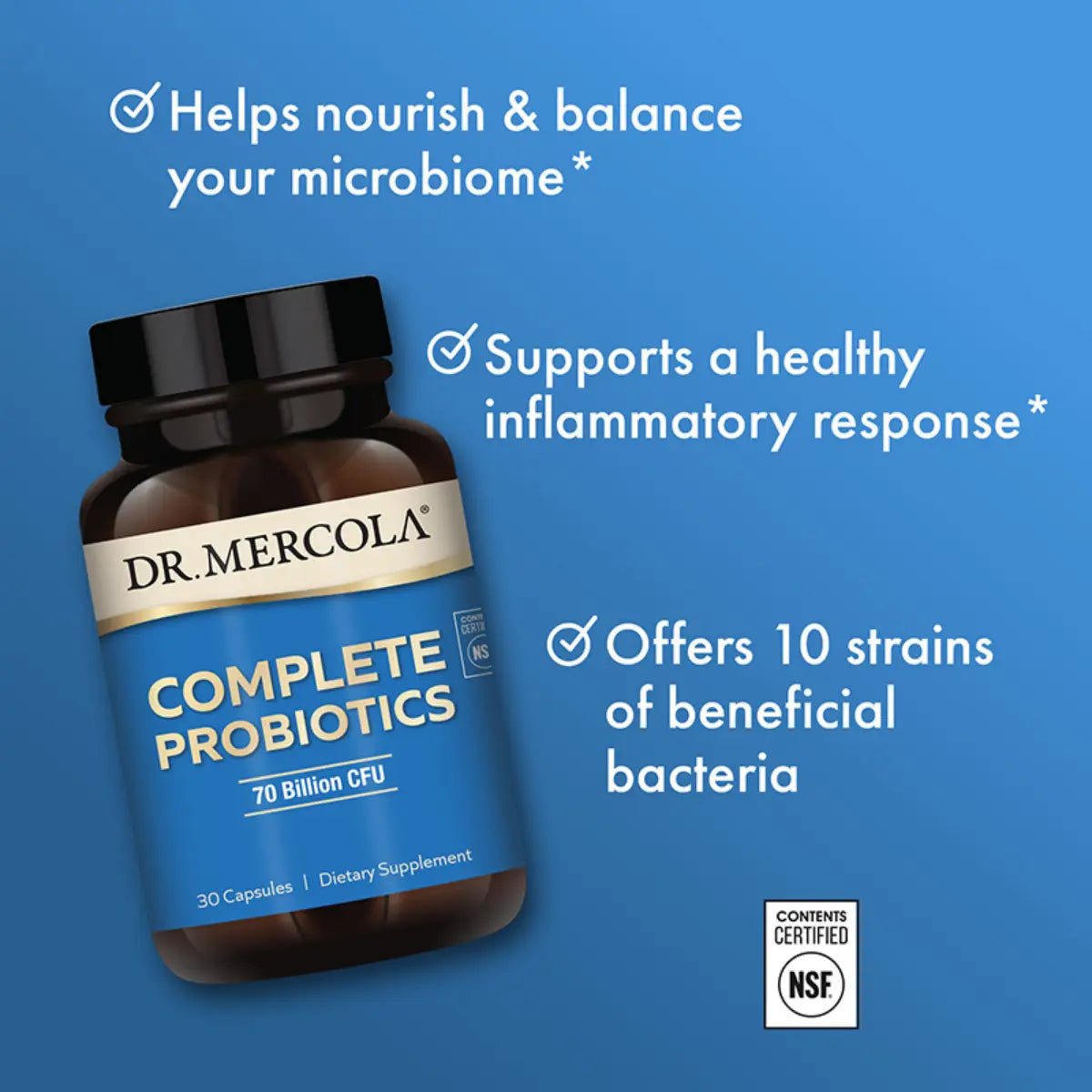 Dr. Mercola® Complete Probióticos 70 Billon CFU 30 Cápsulas - Hi Vitamins