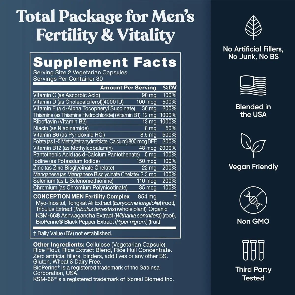EU Natural Conception for Him 60 Cápsulas - Hi Vitamins