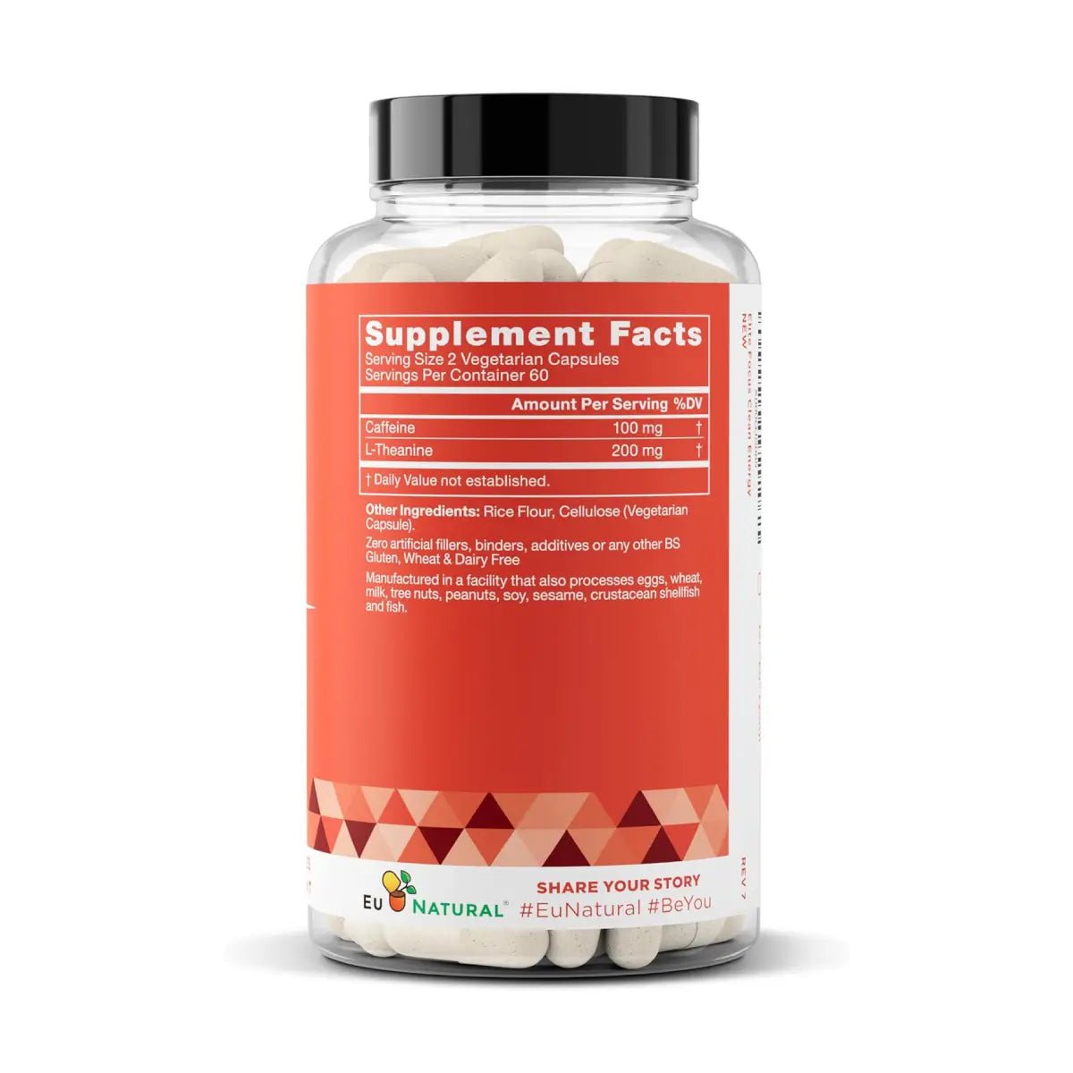 EU Natural Elite Focus (Cafeína + L - Teanina) 120 cápsulas - Hi Vitamins