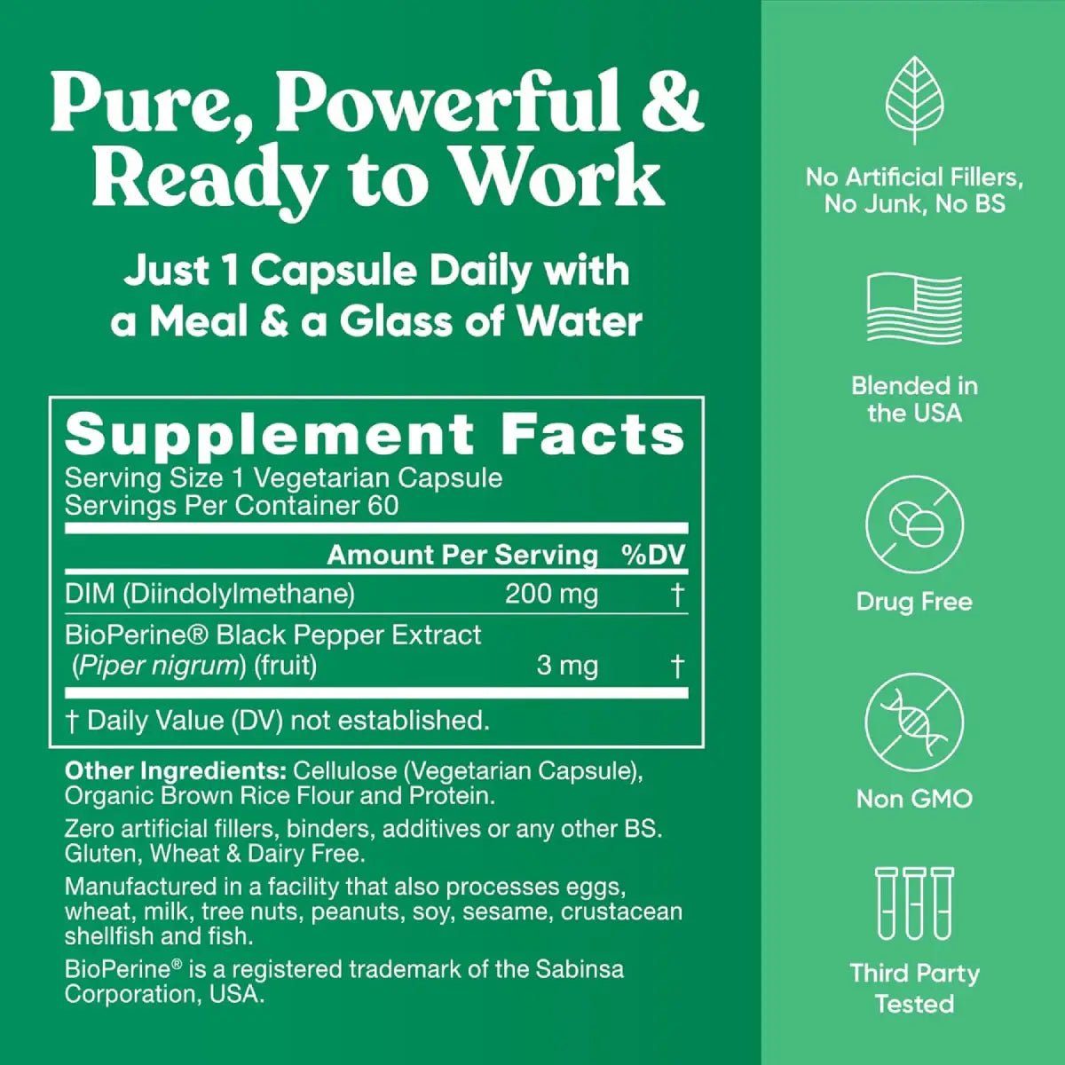 Eu Natural DIM Puro 200 mg 60 cápsulas - Hi Vitamins