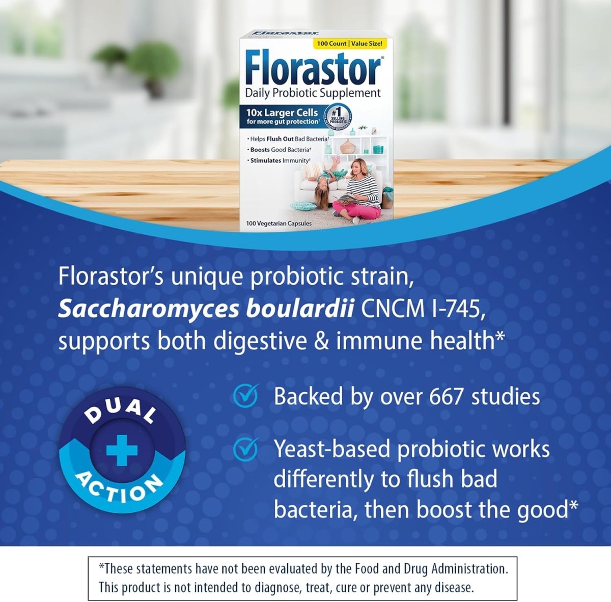 Florastor Daily Suplemento Probiótico 100 Cápsulas - Hi Vitamins