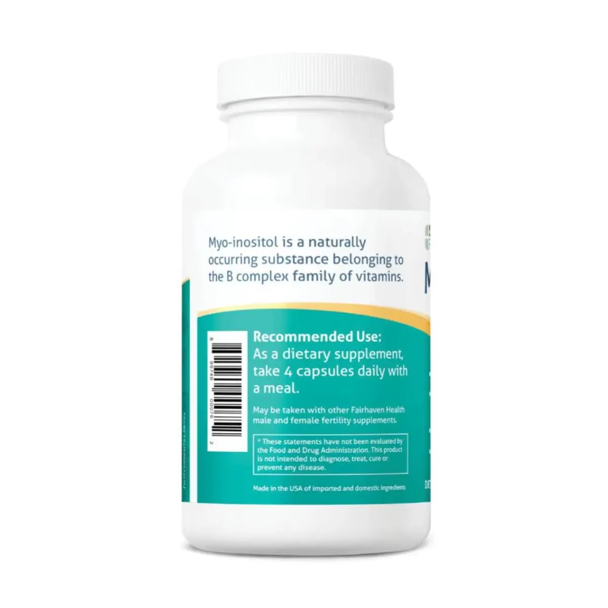Fairhaven Health Myo - Inositol para Mujer y Hombre 120 Cápsulas - Hi Vitamins
