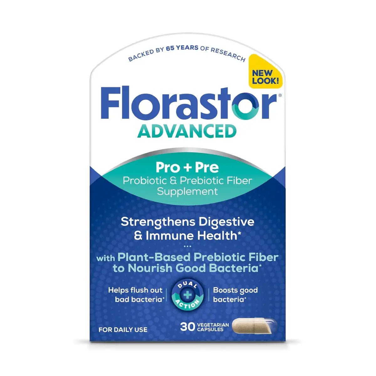 Florastor Pre – Probiótico y Suplemento de Fibra 30 Cápsulas - Hi Vitamins