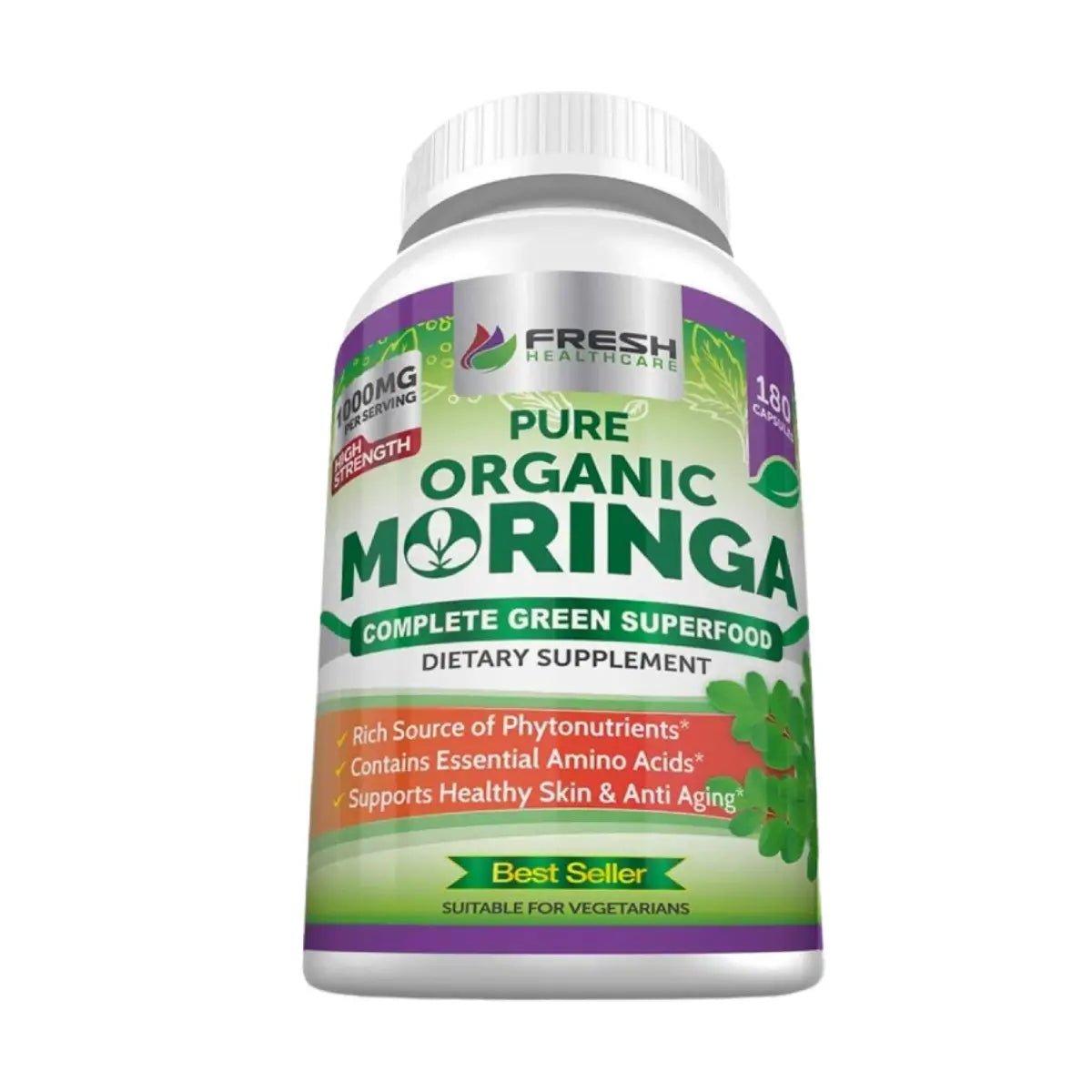 Fresh Healthcare Moringa Pura Premium 1000 Mg 180 Cápsulas - Hi Vitamins