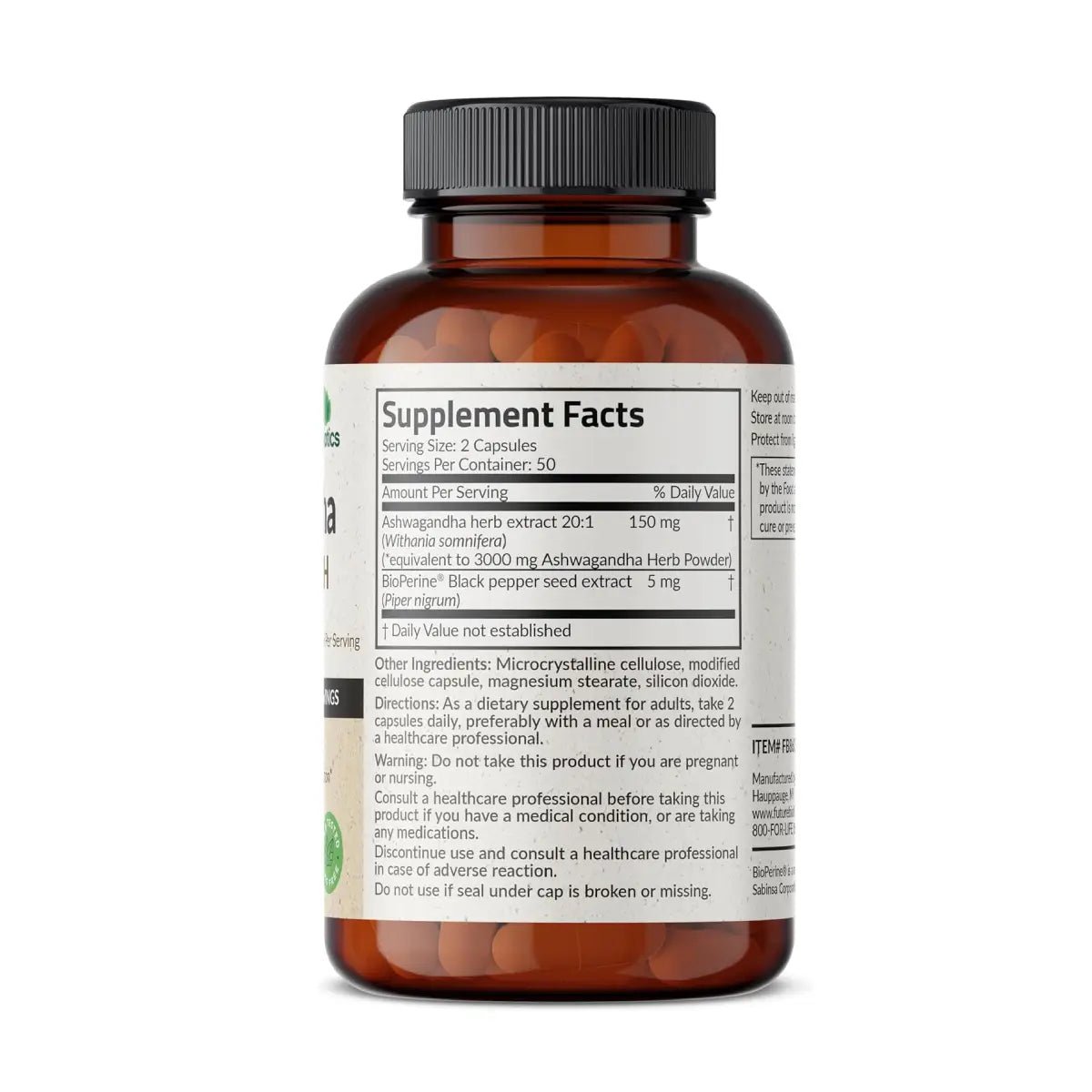 Futurebiotics® Ashwagandha Extra Strength con BioPerine - Hi Vitamins