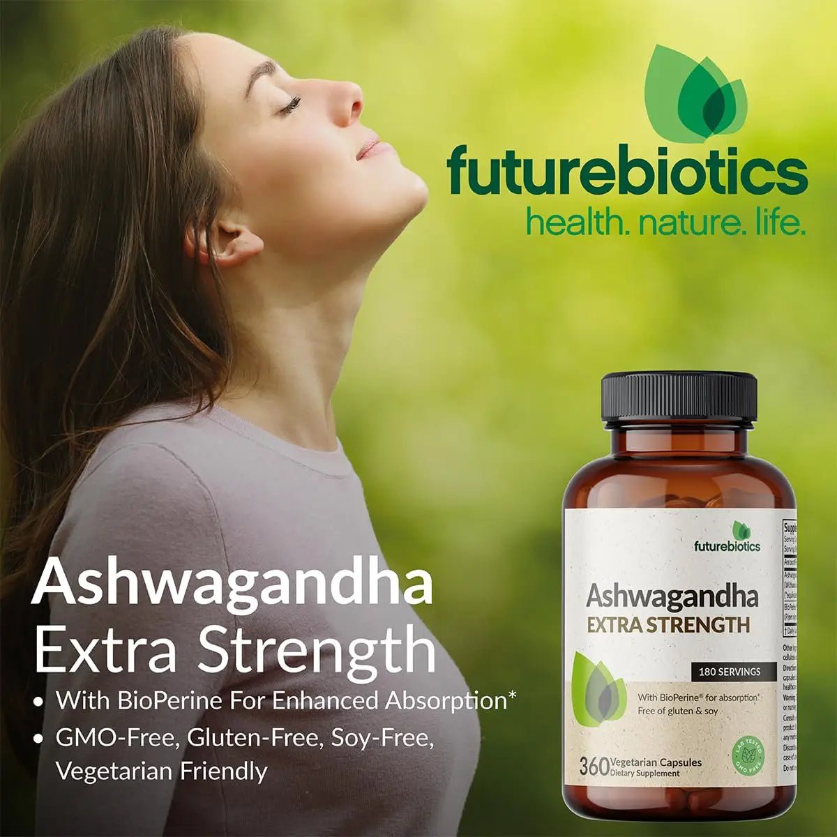 Futurebiotics® Ashwagandha Extra Strength con BioPerine - Hi Vitamins