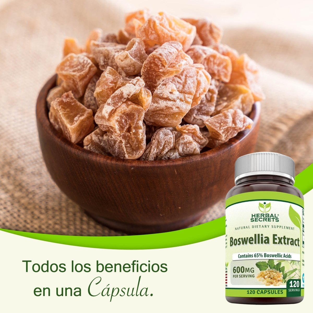 Herbal Secrets ® Boswellia Extract Serrata 600mg 120 Cápsulas - Hi Vitamins
