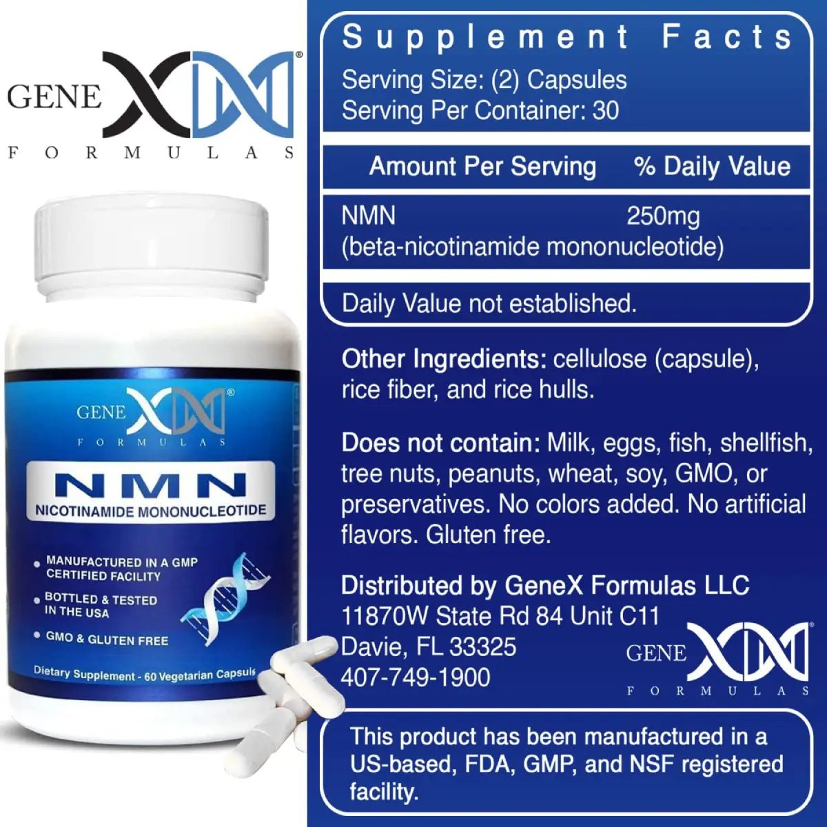 GENEX NMN 60 Cápsulas Mononucleótido Nicotinamida - Hi Vitamins
