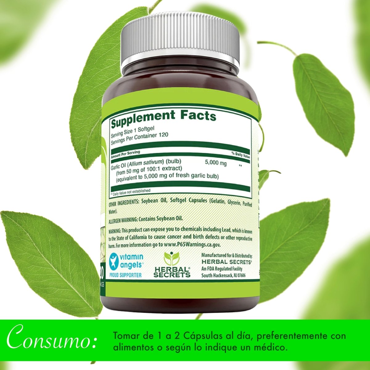 Herbal Secrets® Ajo 500mg 120 Cápsulas - Hi Vitamins