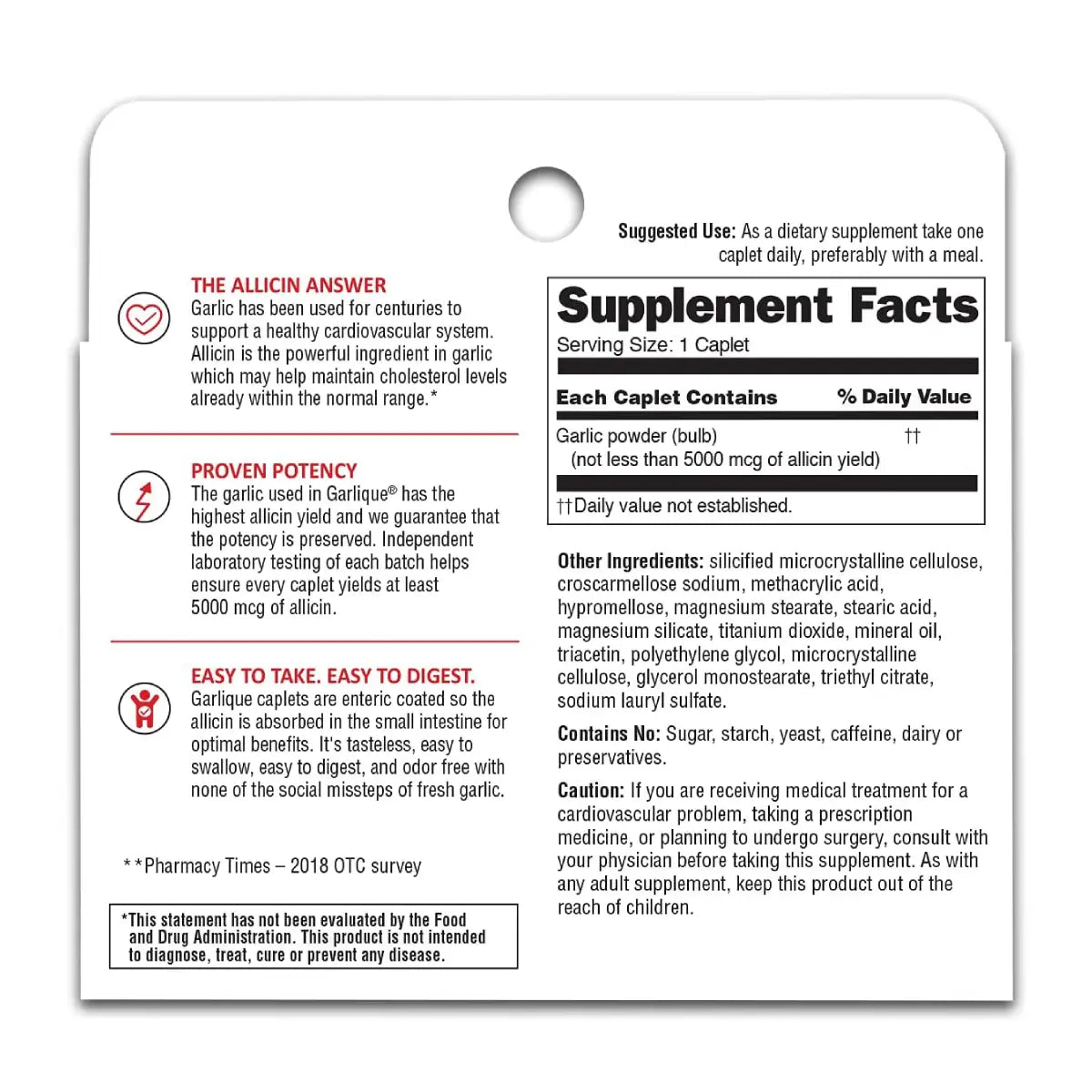 Garlique® Healthy Colesterol 60 Tabletas - Hi Vitamins