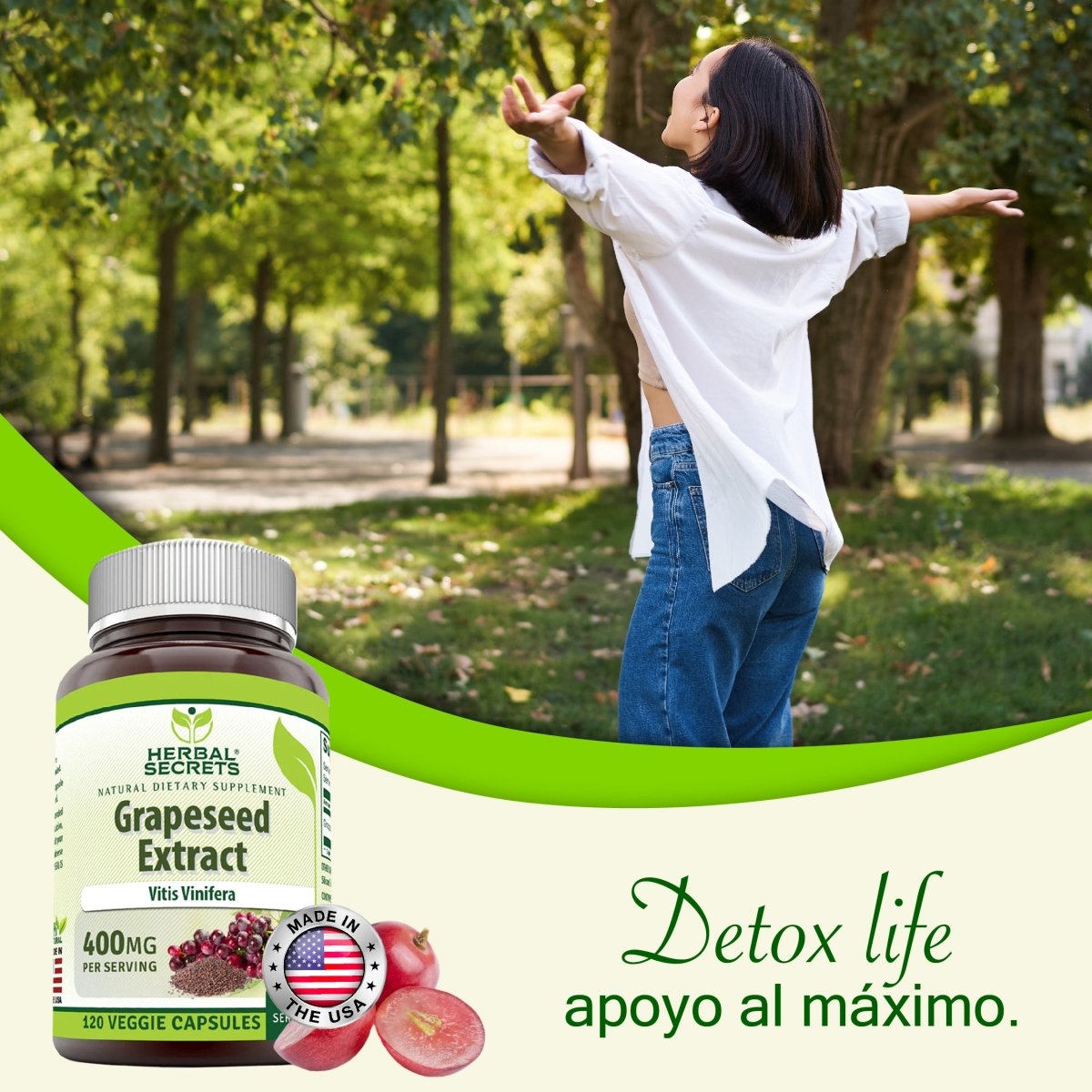 Herbal Secrets ® Grapeseed Extract 400mg 120 Cápsulas - Hi Vitamins