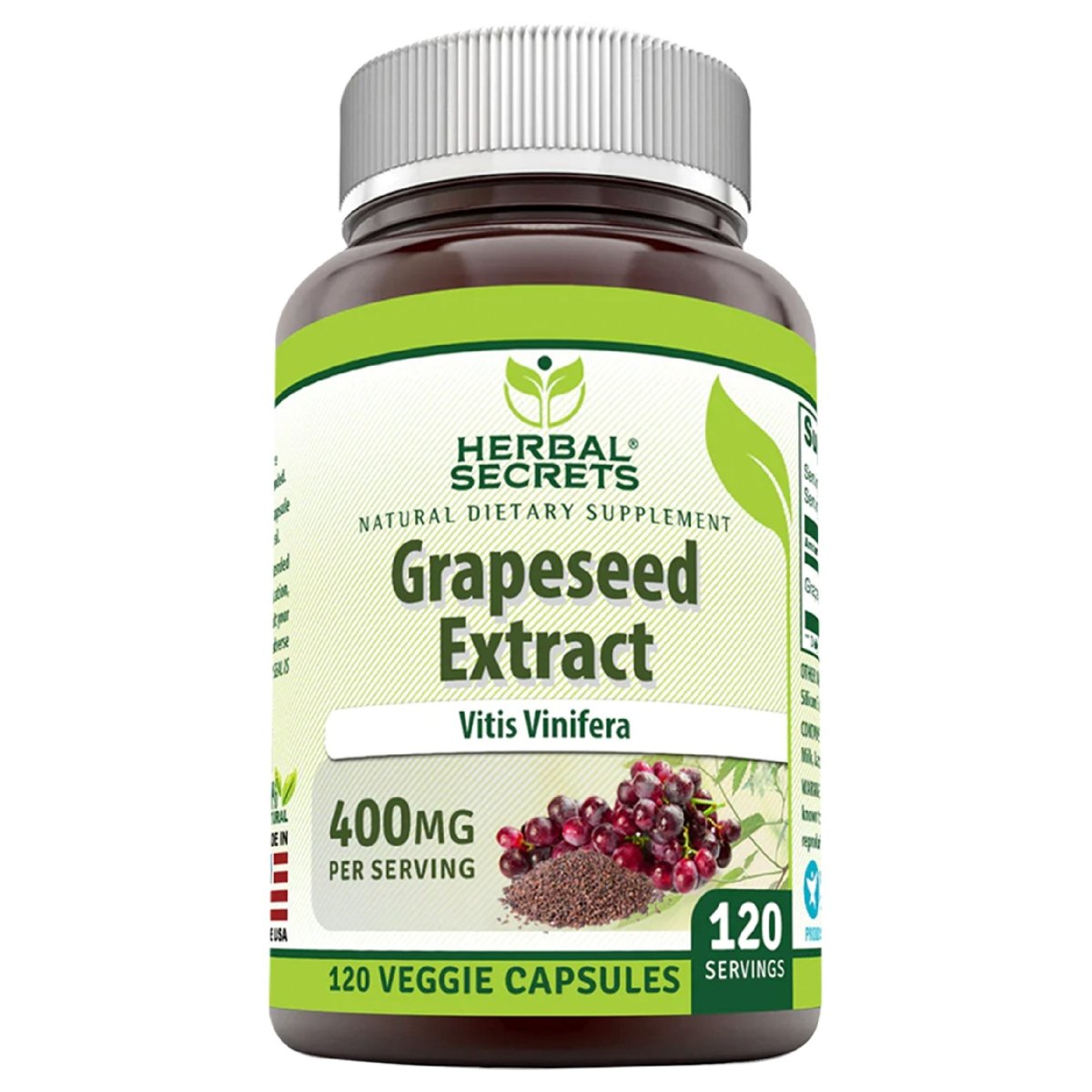 Herbal Secrets ® Grapeseed Extract 400mg 120 Cápsulas - Hi Vitamins