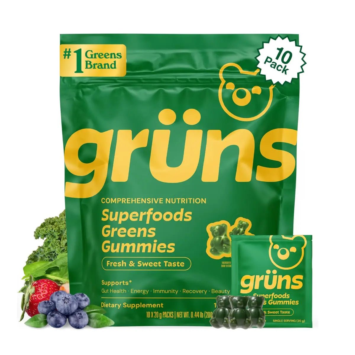 Grüns Superfoods Greens 10 Sobres Multivitamínico Metilado - Hi Vitamins