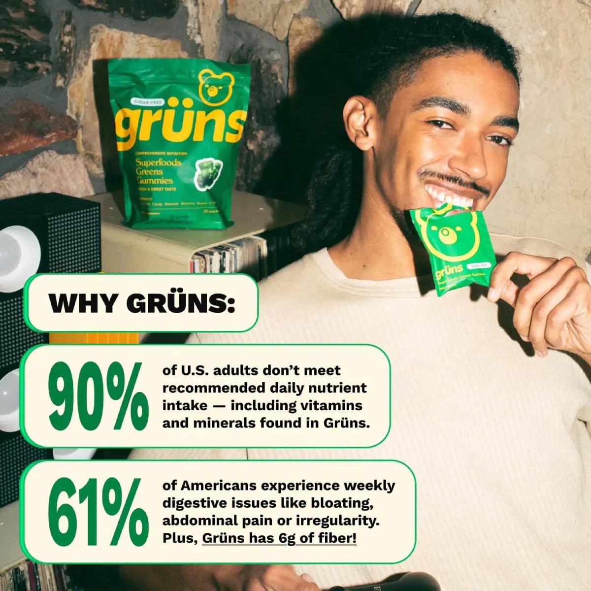Grüns Superfoods Greens 10 Sobres Multivitamínico Metilado - Hi Vitamins