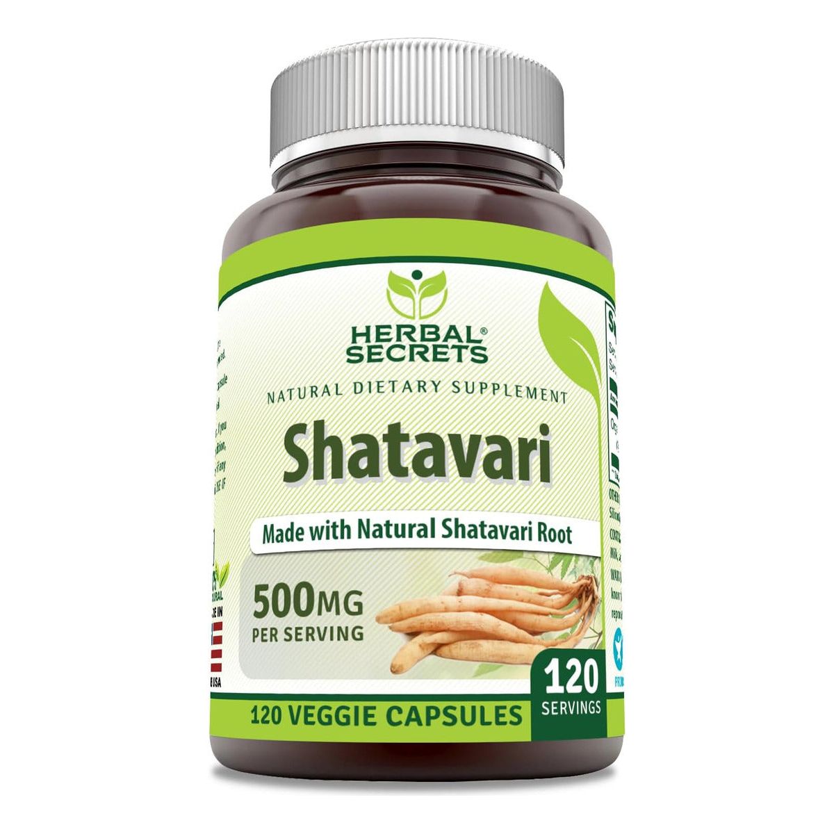 Herbal Secrets® Shatavari 500 Mg 120 Cápsulas - Hi Vitamins