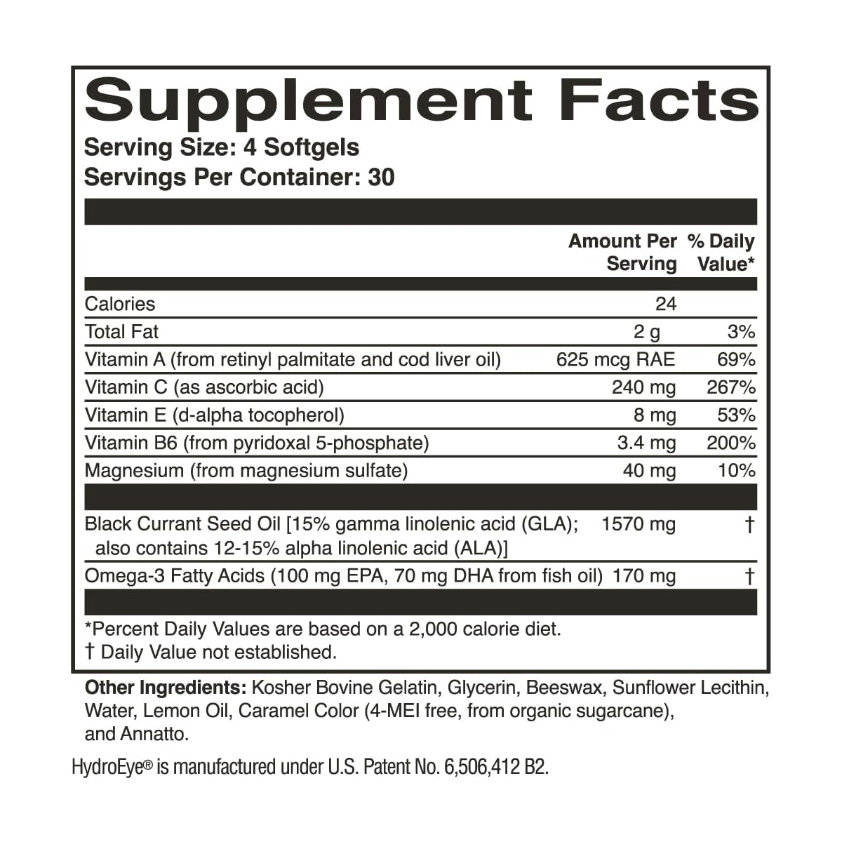 ScienceBased Health HydroEye 120 Cápsulas Blandas Apoyo Ojos Secos, Película Lagrimal y Salud Visual - Hi Vitamins
