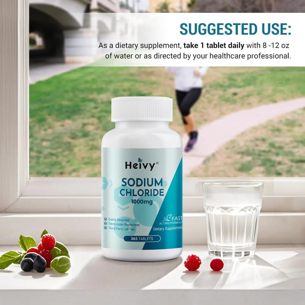 Heivy Cloruro de Sodio 1000 mg 365 tabletas - Hi Vitamins