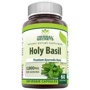 Herbal Secrets Holy Basil 1000 Mg 120 Capsules