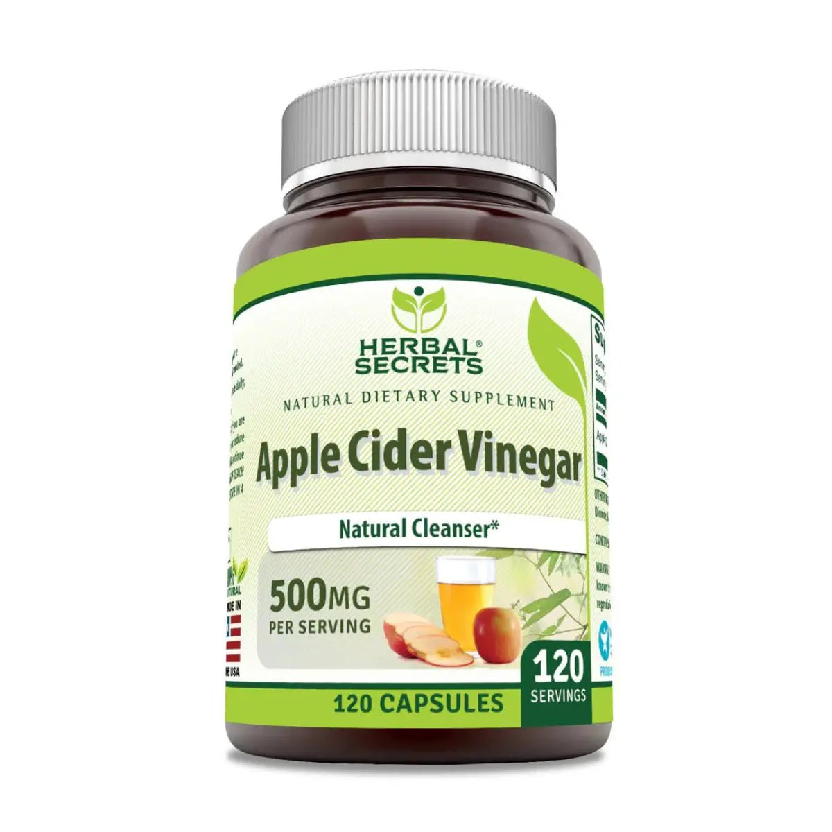 Herbal Secrets Vinagre de Manzana 500 Mg 120 Cápsulas - Hi Vitamins