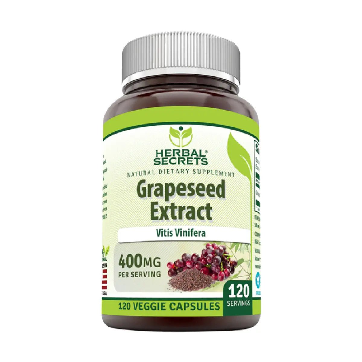 Herbal Secrets® Extracto de Semilla de Uva 400mg 120 Cápsulas - Hi Vitamins