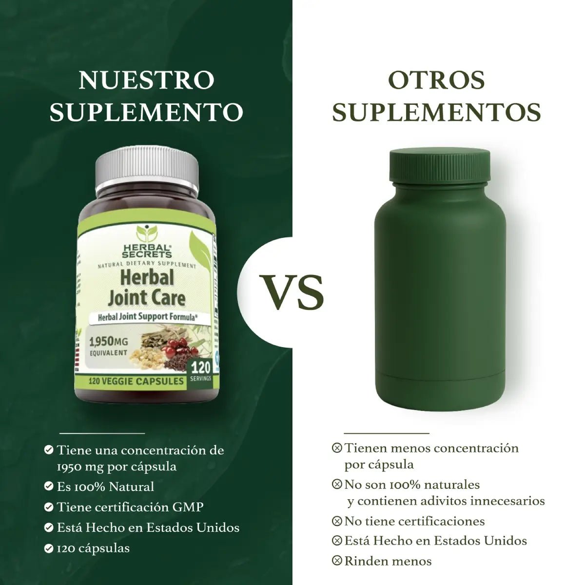 Herbal Secrets® Herbal Joint Care 120 Cápsulas - Hi Vitamins