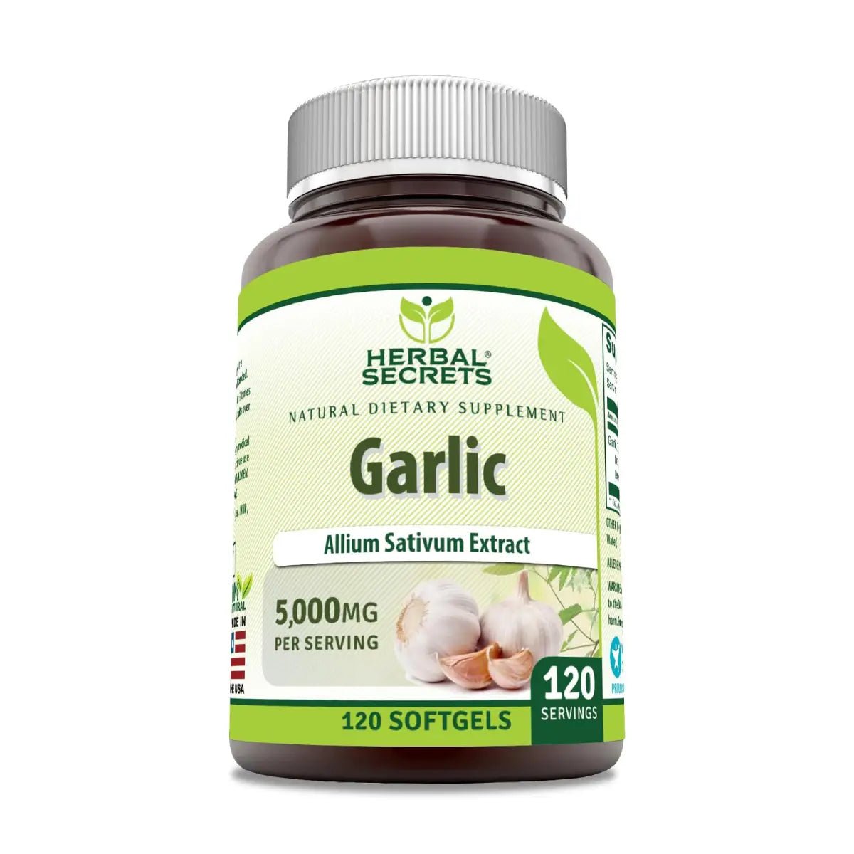 Herbal Secrets® Suplemento de Ajo 500mg 120 Cápsulas - Hi Vitamins