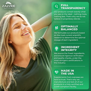 ZAZZEE NATURALS ORGANIC HOLY BASIL 6000MG 120 CAPSULES