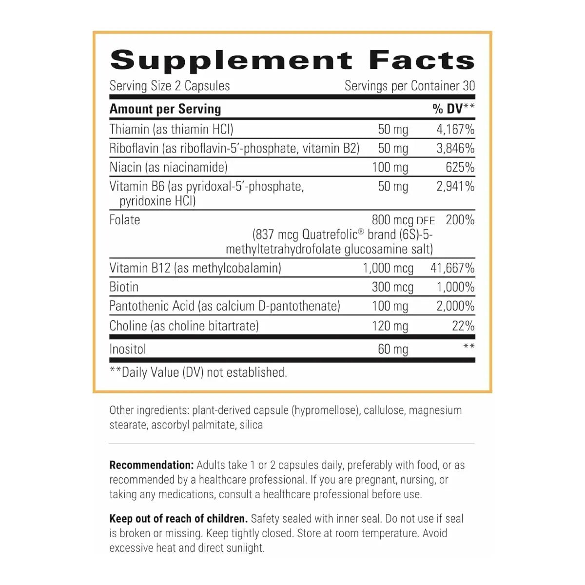 Integrative Therapeutics Complejo B Activo 60 cápsulas - Hi Vitamins