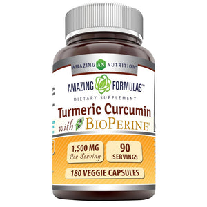 AMAZING FORMULAS TURMERIC CURCUMIN WITH BIOPERINE 1500MG 180 CAPS