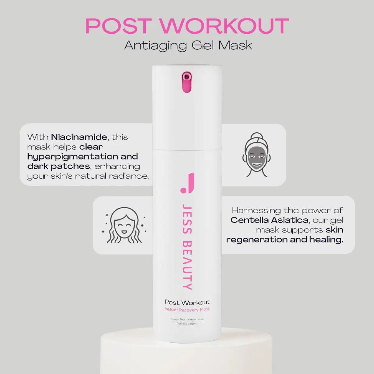 Jess Beauty Mascarilla de Gel Hidratante Post - entrenamiento 1.7 fl oz (50 ml) - Hi Vitamins