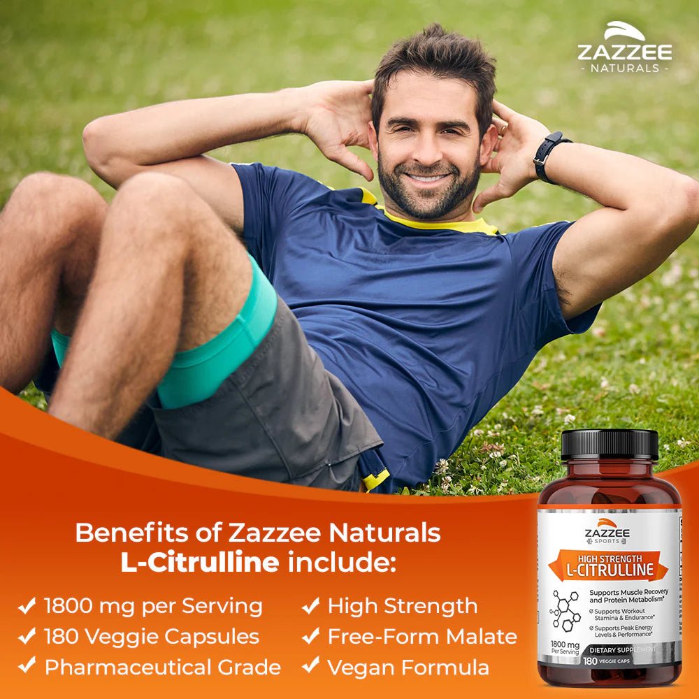 Zazzee Naturals L - Citrulina 1,800 Mg 180 Cápsulas - Hi Vitamins