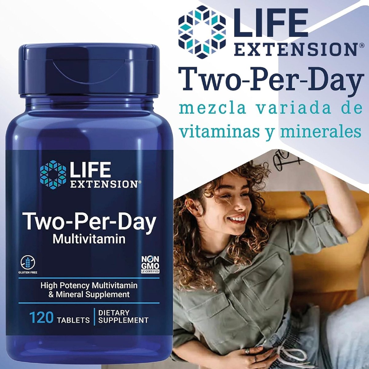 Life Extension Two-Per-Day Multivitamínico 120 Tabletas Vitaminas y Minerales Esenciales Apoyo Nutricional y Bienestar Diario - Hi Vitamins