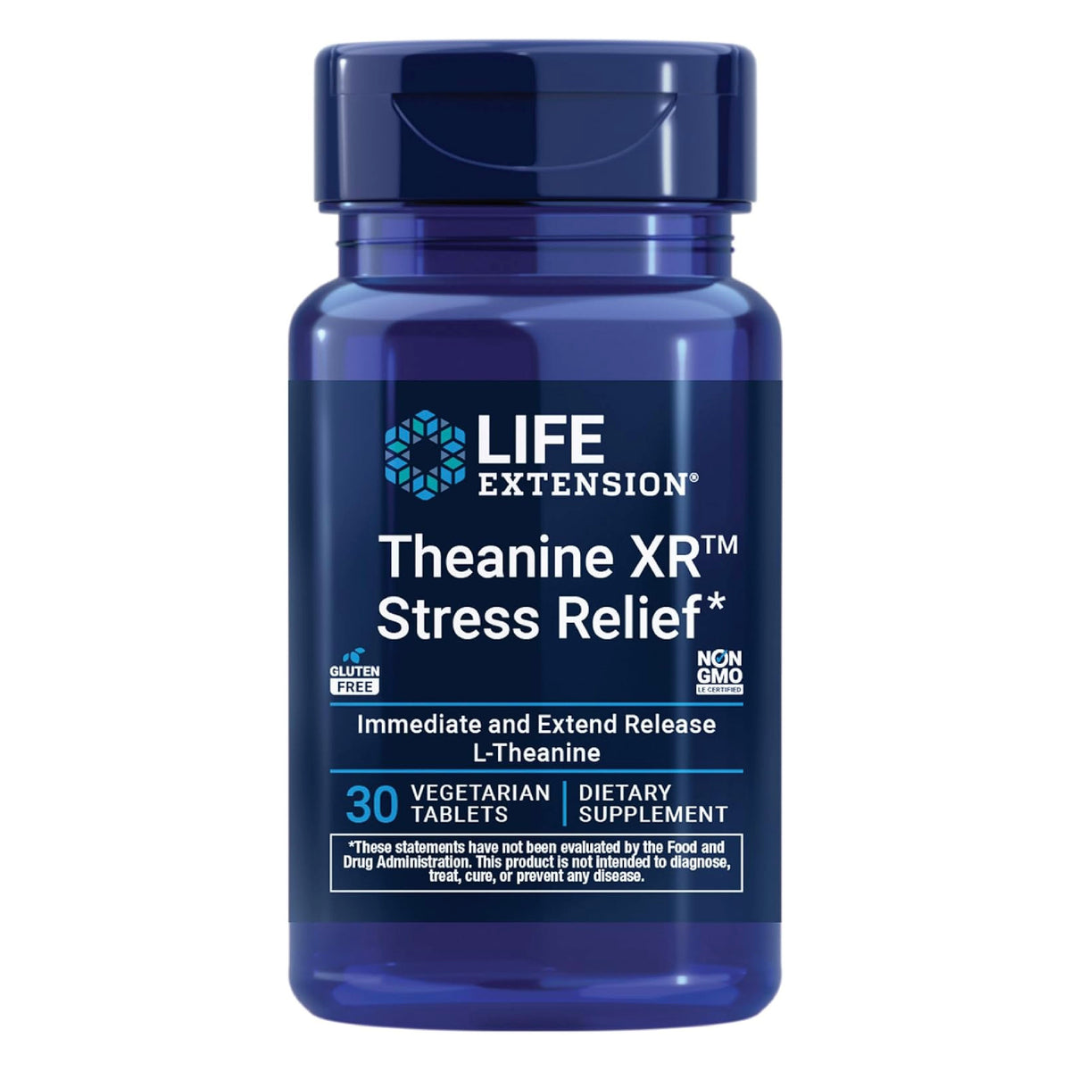 Life Extension Theanine XR 30 Tabletas L-Teanina de Liberación Prolongada Apoyo al Estrés y Relajación