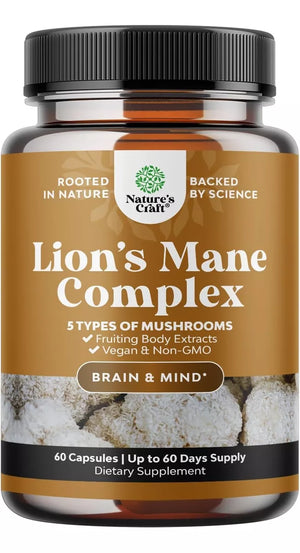 NATURES CRAFT LIONS MANE MAXIMUN STRENGHT 60 CAPSULES