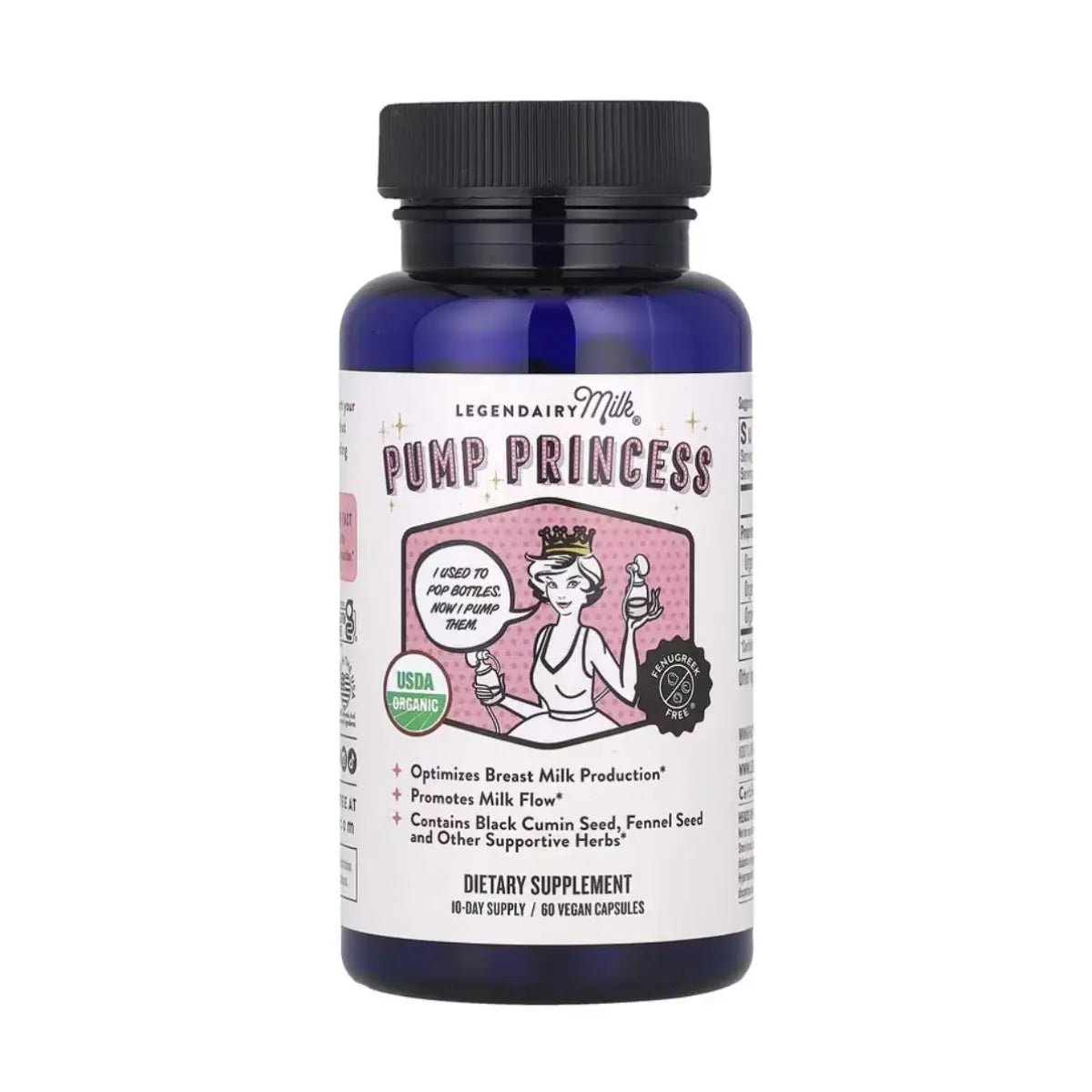 Legendairy Milk Pump Princess 60 Cápsulas Apoyo Lactancia Materna y Salud Digestiva - Hi Vitamins