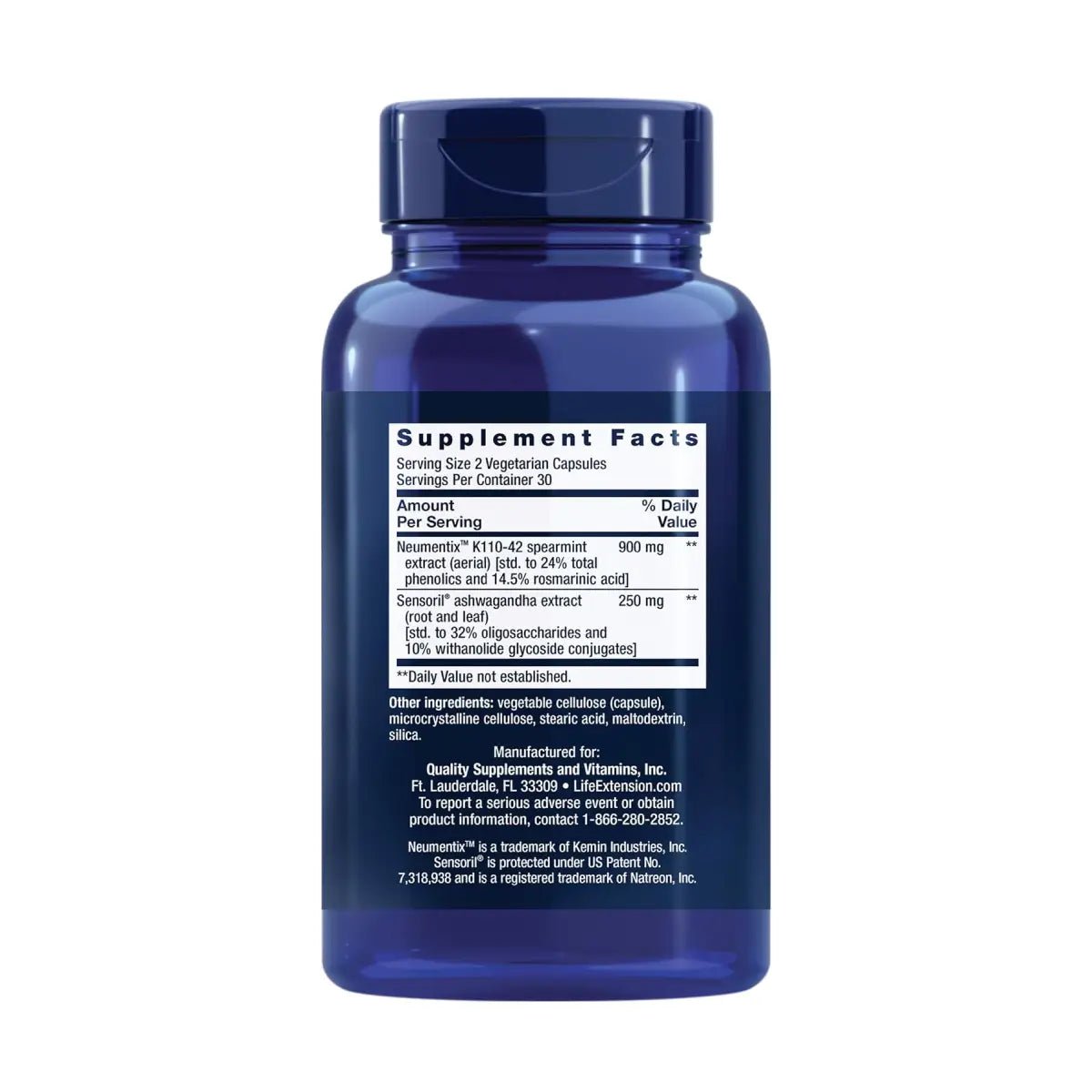 Life Extension Ashwagandha Plus Calm & Focus 60 Cápsulas - Hi Vitamins